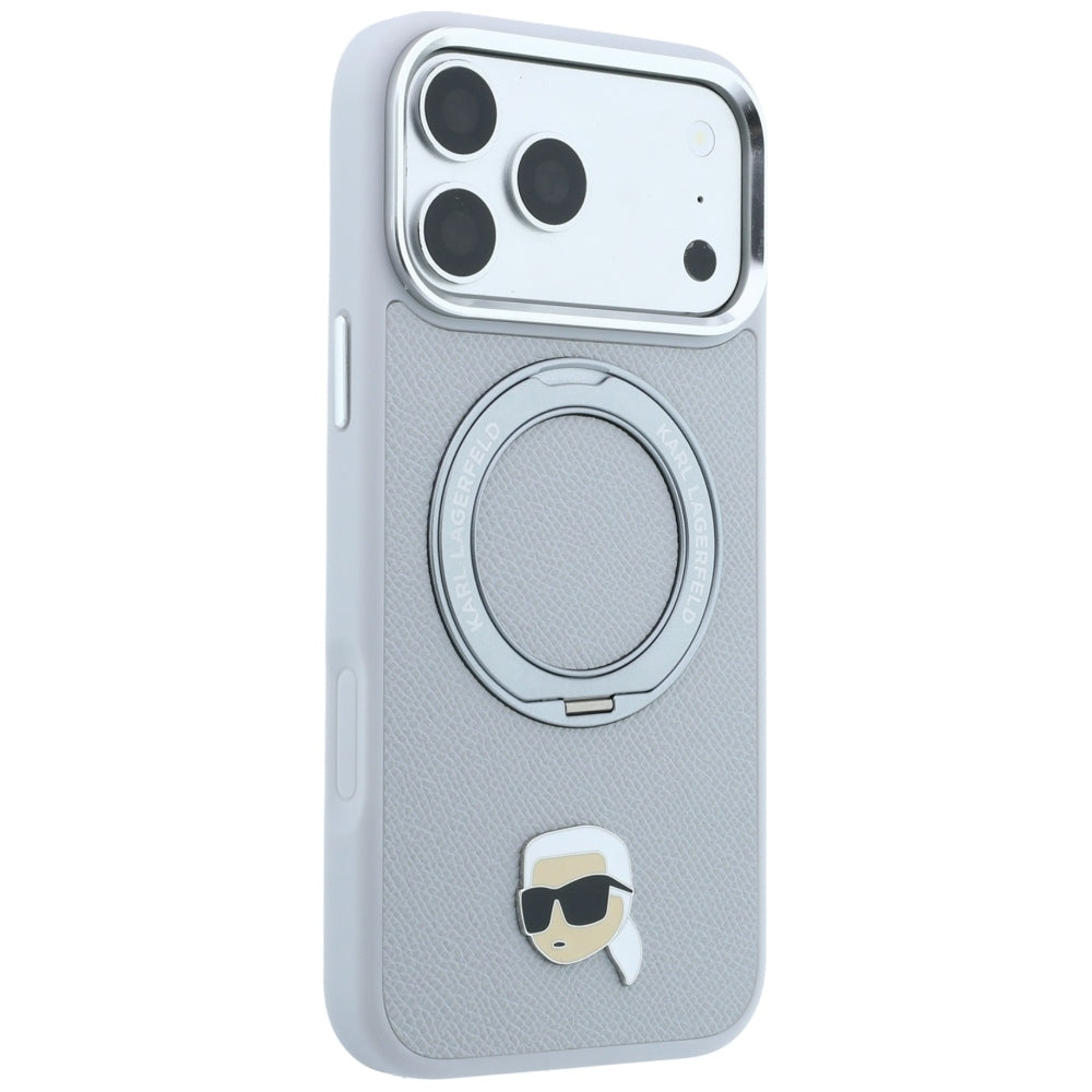 Husa de protectie Karl Lagerfeld Saffiano compatibil cu iPhone 18 Pro / iPhone 17 Pro, Gri