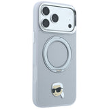 Husa de protectie Karl Lagerfeld Saffiano compatibil cu iPhone 18 Pro / iPhone 17 Pro, Gri