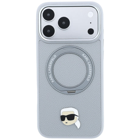 Husa de protectie Karl Lagerfeld Saffiano compatibil cu iPhone 18 Pro / iPhone 17 Pro, Gri