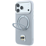Husa de protectie Karl Lagerfeld Saffiano compatibil cu iPhone 18 Pro / iPhone 17 Pro, Gri