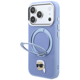 Husa de protectie Karl Lagerfeld Saffiano compatibil cu iPhone 18 Pro / iPhone 17 Pro, Albastru