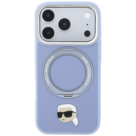 Husa de protectie Karl Lagerfeld Saffiano compatibil cu iPhone 18 Pro / iPhone 17 Pro, Albastru