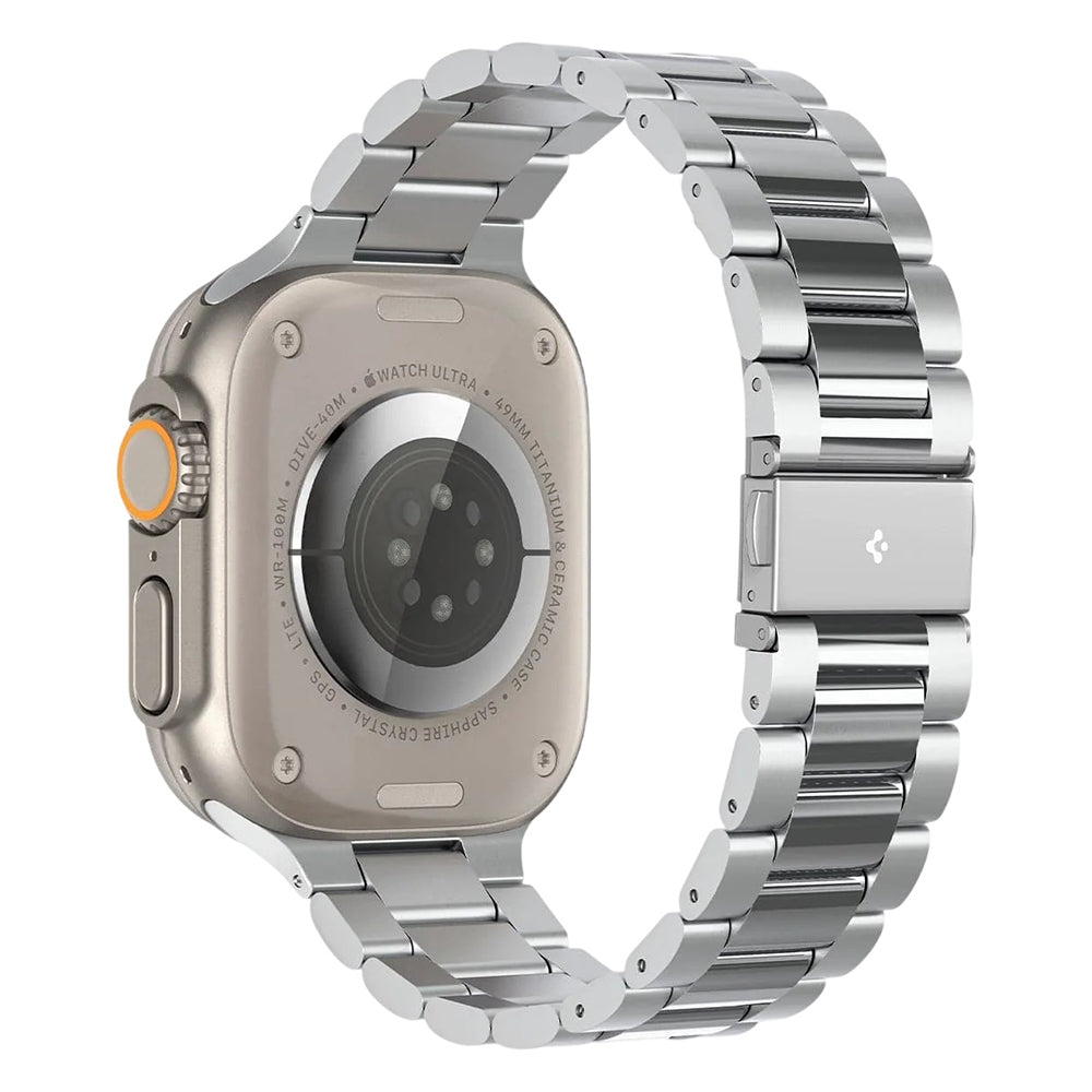 Curea pentru Apple Watch 12/11/10/9/8/7/SE (3/2/1 Gen)/6/5/4/(44mm/45mm)/ Ultra 4/3/2/1 (46mm/49mm) - Spigen Modern Fit 316L (AMP06356) - Silver
