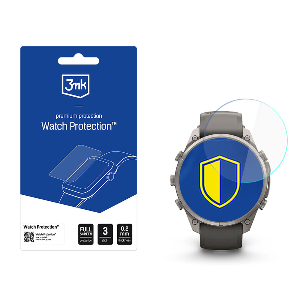 Folie smartwatch 3mk compatibil cu Garmin Fenix 9 Pro-Solar 47mm, Transparent