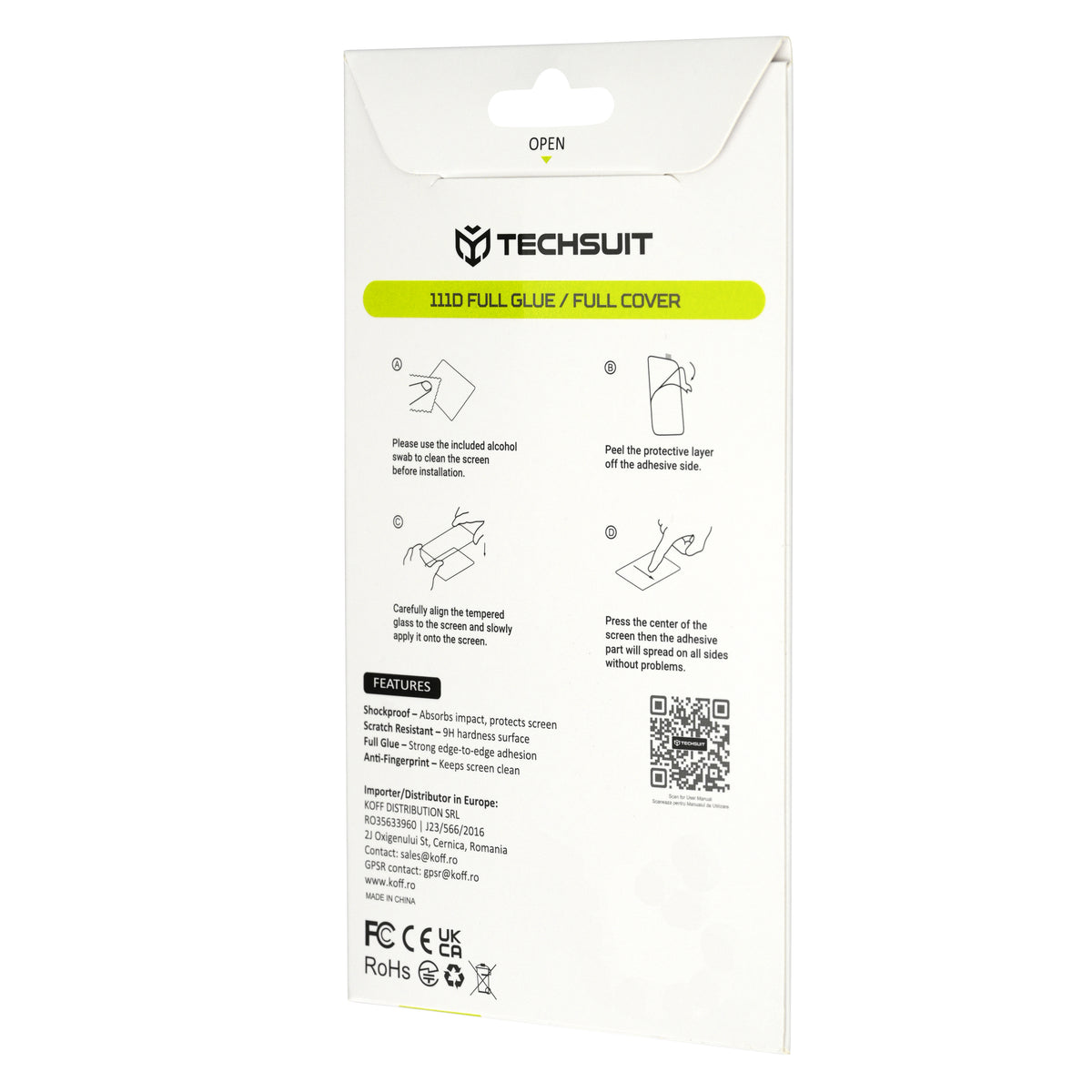 Folie de protectie Techsuit 111D compatibil cu Xiaomi Poco F9 Ultra, Negru