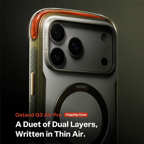 Husă Torras Ostand Q3 Air Pro albă pentru iPhone 18 Pro Max / iPhone 17 Pro Max