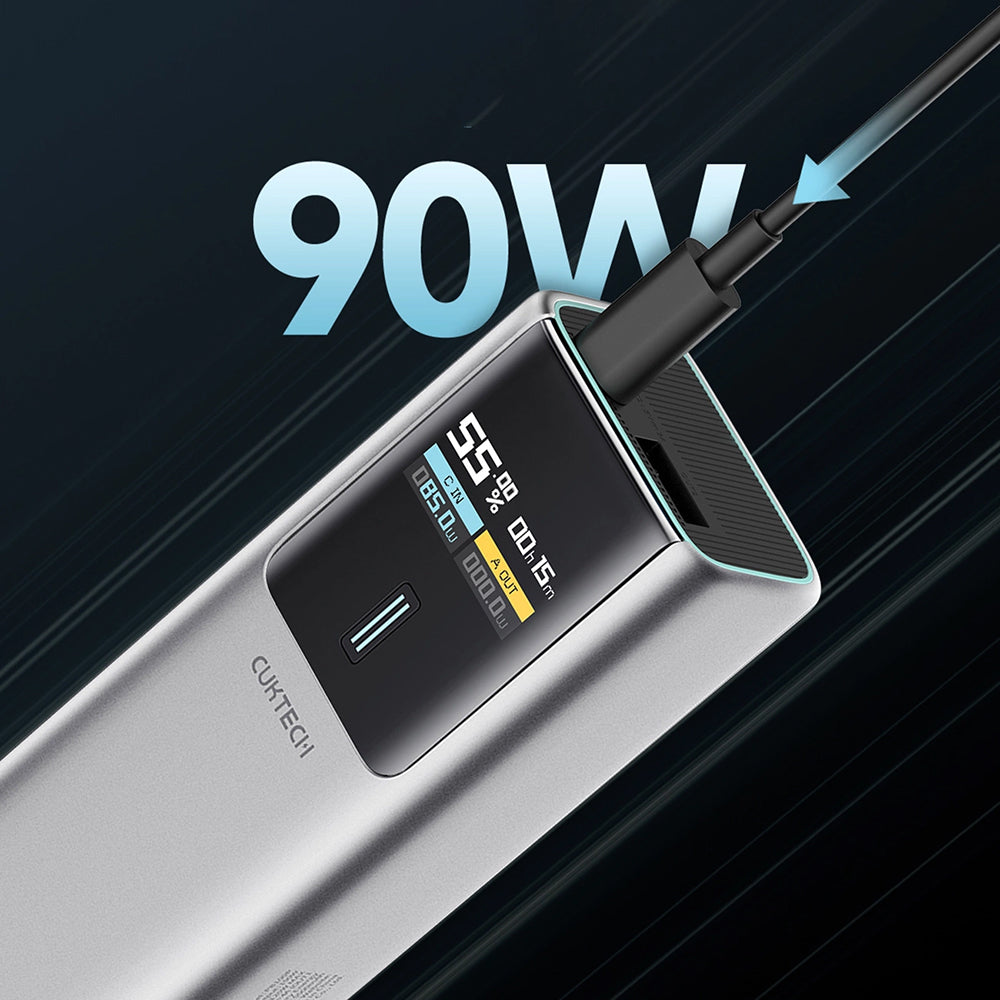 Baterie externa Cuktech CKPB100PGLBL, 10000mAh, USB / USB-C, 150W, Gri