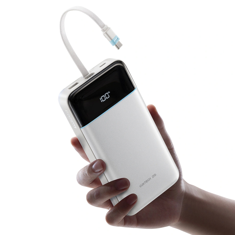 Baterie externa Cuktech (LPB252N), 25000mAh, USB / USB-C, 120W, Alb