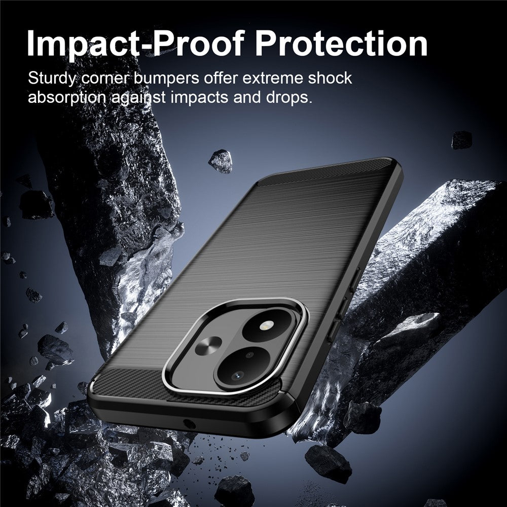 Husa de protectie Techsuit Carbon Silicone compatibil cu Xiaomi Redmi Note 17 4G / Redmi Note 17 5G, Negru