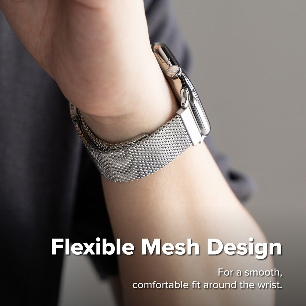 Curea smartwatch Ringke Metal One Mesh compatibil cu Apple Watch 1 / 2 / 3, Argintiu