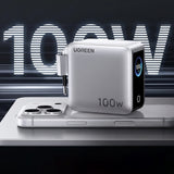 Incarcator Ugreen (95942B), 3x Type-C + USB, 100W GaN, Fast Charge, Argintiu