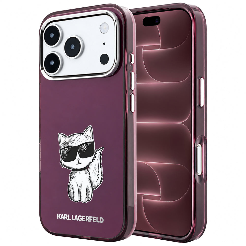 Husa de protectie Karl Lagerfeld compatibil cu iPhone 17 Pro Max / iPhone 18 Pro Max, Bordo