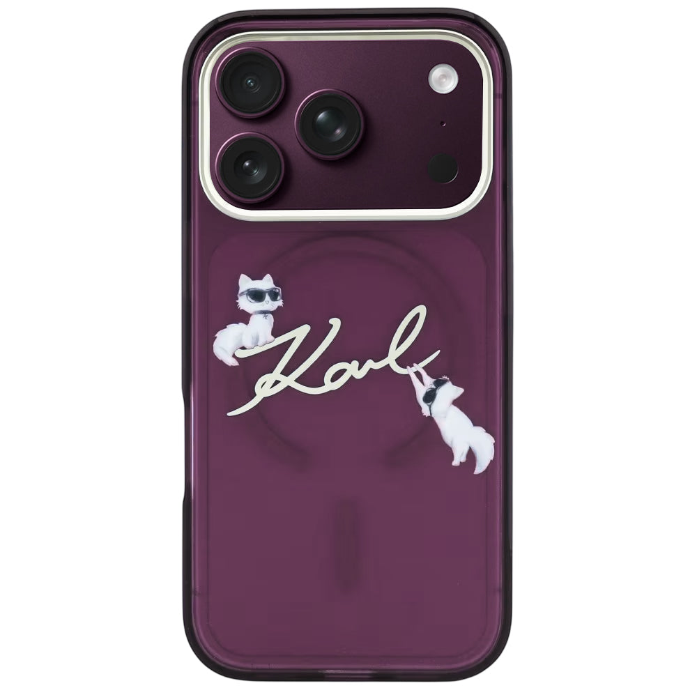 Husa de protectie Karl Lagerfeld compatibil cu iPhone 17 Pro Max / iPhone 18 Pro Max, Bordo