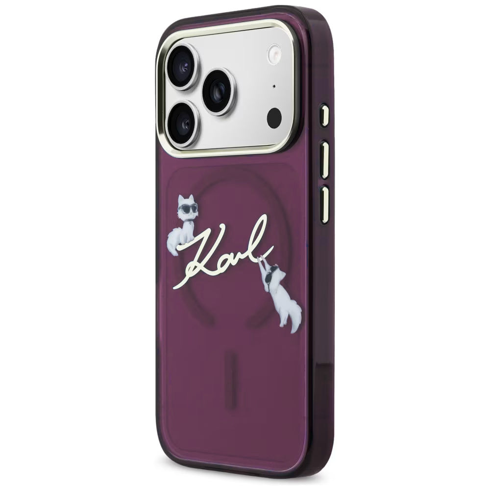 Husa de protectie Karl Lagerfeld compatibil cu iPhone 17 Pro Max / iPhone 18 Pro Max, Bordo