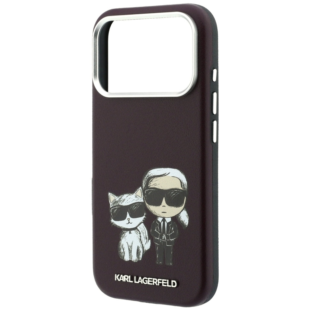 Husa de protectie Karl Lagerfeld compatibil cu iPhone 17 Pro Max / iPhone 18 Pro Max, Roșu Burgundy