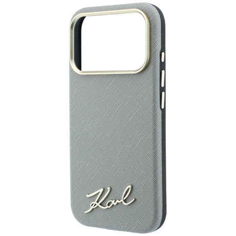 Husa de protectie Karl Lagerfeld Saffiano compatibil cu iPhone 18 Pro / iPhone 17 Pro, Gri