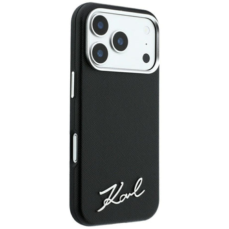 Husa de protectie Karl Lagerfeld Saffiano compatibil cu iPhone 18 Pro / iPhone 17 Pro, Negru