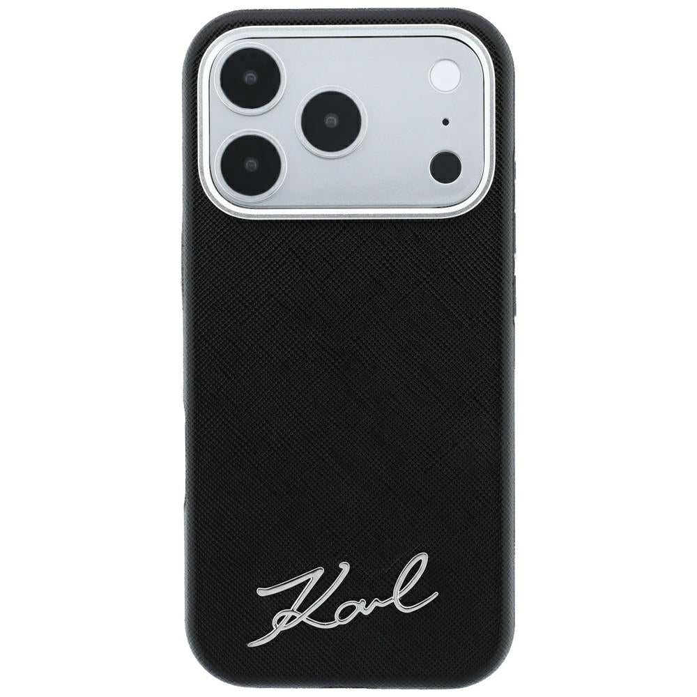 Husa de protectie Karl Lagerfeld Saffiano compatibil cu iPhone 18 Pro / iPhone 17 Pro, Negru