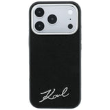Husa de protectie Karl Lagerfeld Saffiano compatibil cu iPhone 18 Pro / iPhone 17 Pro, Negru