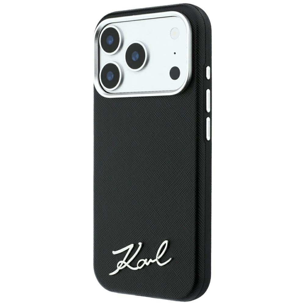 Husa de protectie Karl Lagerfeld Saffiano compatibil cu iPhone 18 Pro / iPhone 17 Pro, Negru