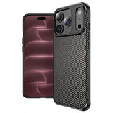 Husa de protectie Techsuit CarbonFiber compatibil cu iPhone 18 Pro Max / iPhone 17 Pro Max, Negru