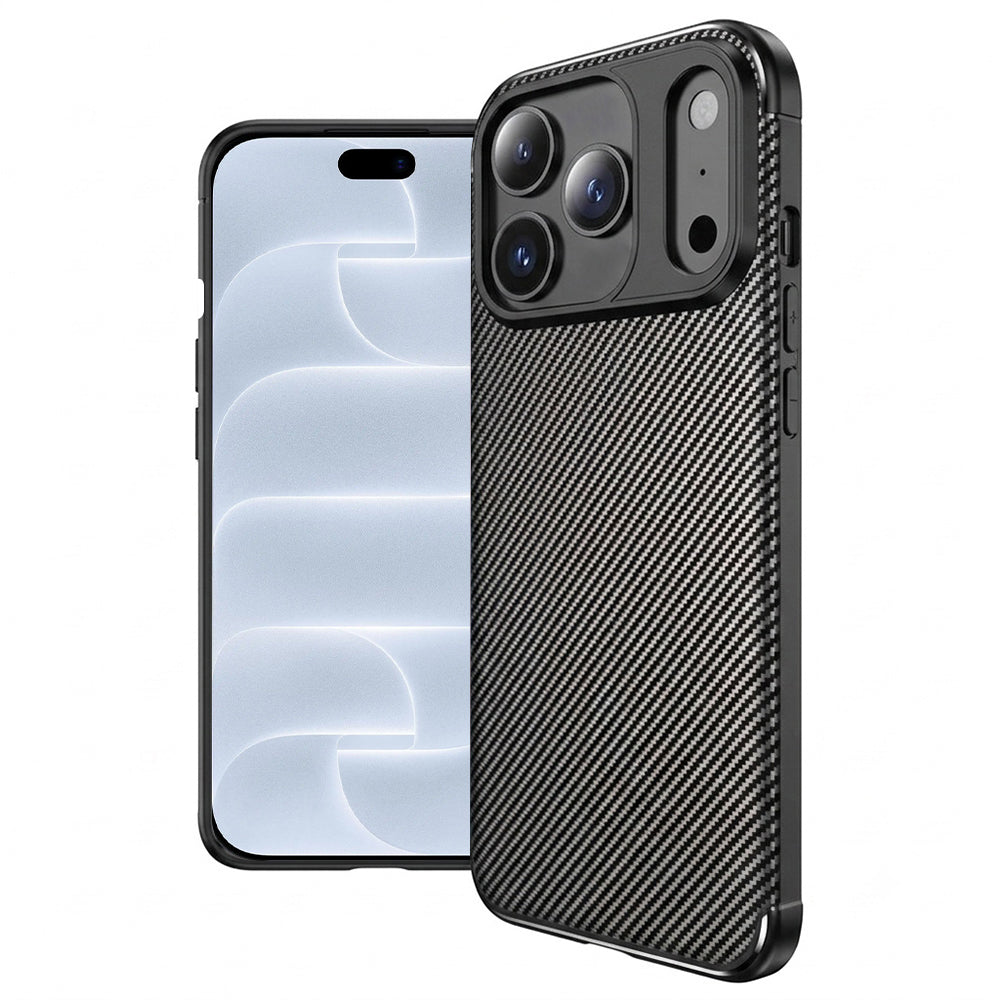 Husa de protectie Techsuit CarbonFiber compatibil cu iPhone 17 Pro / iPhone 18 Pro, Negru