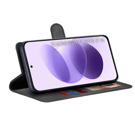 Husă Techsuit Diary Book neagră pentru Xiaomi Redmi Note 17 4G / Redmi Note 17 5G