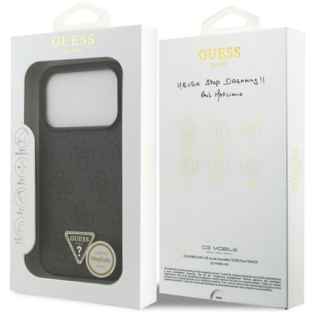 Husa de protectie Guess Leather 4G compatibil cu iPhone 18 Pro / iPhone 17 Pro, Negru