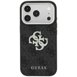 Husa de protectie Guess Leather 4G compatibil cu iPhone 18 Pro / iPhone 17 Pro, Negru