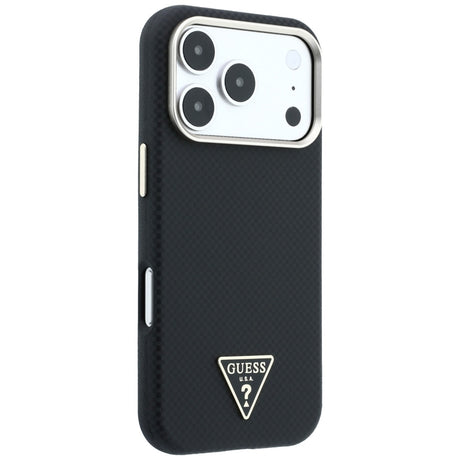 Husa de protectie Guess Kevlar Triangle Logo compatibil cu iPhone 18 Pro Max / iPhone 17 Pro Max, Negru