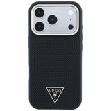 Husa de protectie Guess Kevlar Triangle Logo compatibil cu iPhone 18 Pro Max / iPhone 17 Pro Max, Negru