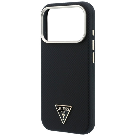 Husa de protectie Guess Kevlar Triangle Logo compatibil cu iPhone 18 Pro Max / iPhone 17 Pro Max, Negru