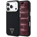 Husa de protectie Guess Kevlar Triangle Logo compatibil cu iPhone 18 Pro Max / iPhone 17 Pro Max, Negru