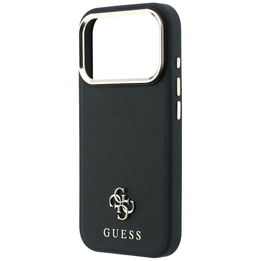 Husa de protectie Guess Saffiano Small 4G compatibil cu iPhone 17 Pro / iPhone 18 Pro, Negru