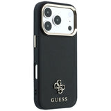 Husa de protectie Guess Saffiano Small 4G compatibil cu iPhone 17 Pro / iPhone 18 Pro, Negru