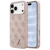 Husa de protectie Guess Leather 4G compatibil cu iPhone 18 Pro / iPhone 17 Pro, Roz
