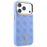Husa de protectie Guess Peony 4G compatibil cu iPhone 18 Pro / iPhone 17 Pro, Albastru