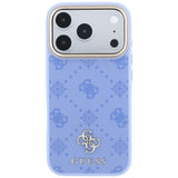 Husa de protectie Guess Peony 4G compatibil cu iPhone 18 Pro / iPhone 17 Pro, Albastru