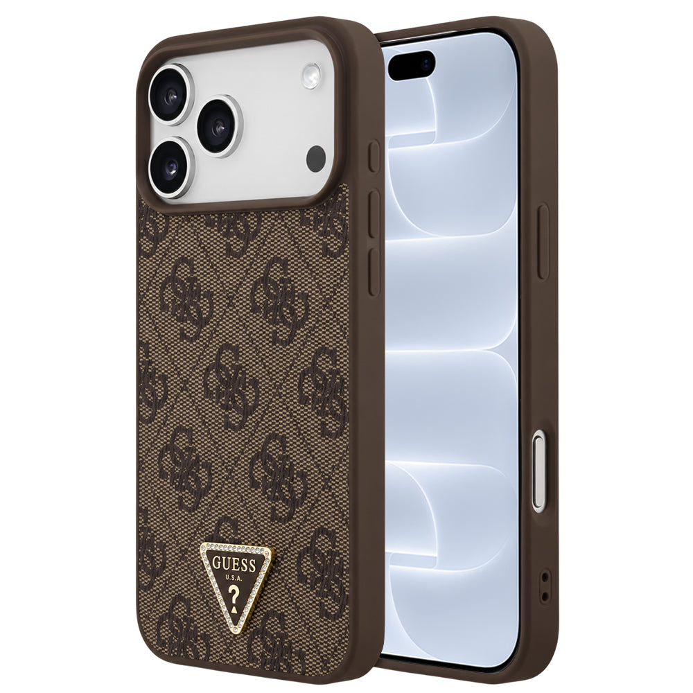 Husa de protectie Guess Leather 4G compatibil cu iPhone 18 Pro / iPhone 17 Pro, Maro