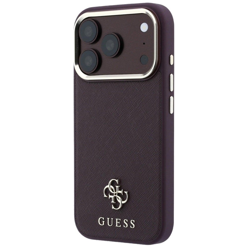 Husa de protectie Guess Saffiano compatibil cu iPhone 17 Pro Max / iPhone 18 Pro Max, Bordo