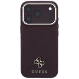 Husa de protectie Guess Saffiano compatibil cu iPhone 17 Pro Max / iPhone 18 Pro Max, Bordo