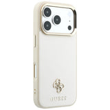 Husa de protectie Guess Saffiano Small 4G Classic MagSafe compatibil cu iPhone 18 Pro / iPhone 17 Pro, Bej