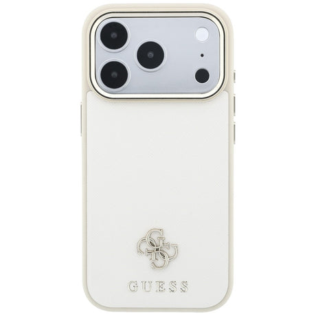 Husa de protectie Guess Saffiano Small 4G Classic compatibil MagSafe, compatibil cu iPhone 18 Pro / iPhone 17 Pro, Bej