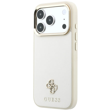 Husa de protectie Guess Saffiano Small 4G Classic compatibil MagSafe, compatibil cu iPhone 18 Pro / iPhone 17 Pro, Bej