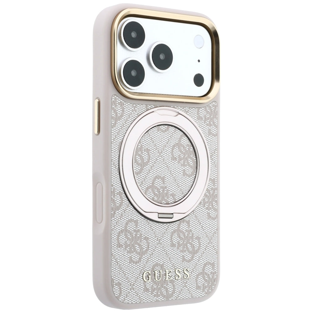 Husa de protectie Guess Ring Stand 360 compatibil cu iPhone 18 Pro / iPhone 17 Pro, Roz