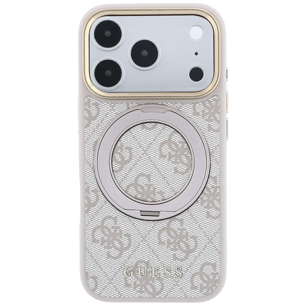 Husa de protectie Guess Ring Stand 360 compatibil cu iPhone 18 Pro / iPhone 17 Pro, Roz