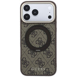 Husa de protectie Guess Ring Stand 360 compatibil cu iPhone 18 Pro Max / iPhone 17 Pro Max, Maro