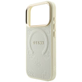 Husa de protectie Guess Peony Hot Stamp compatibil cu iPhone 18 Pro Max / iPhone 17 Pro Max, Bej