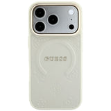 Husa de protectie Guess Peony Hot Stamp compatibil cu iPhone 18 Pro Max / iPhone 17 Pro Max, Bej