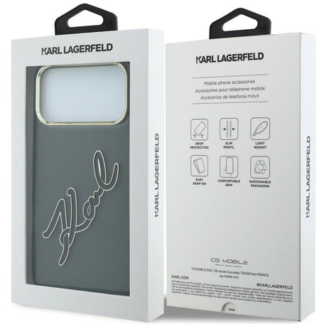 Husa de protectie Karl Lagerfeld compatibil cu iPhone 17 Pro Max / iPhone 18 Pro Max, Negru